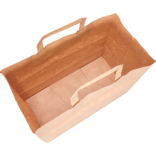 Papieren tas bruin 32x18x26cm 70grs