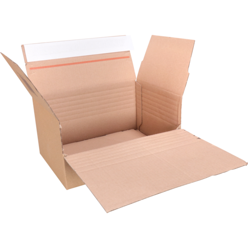 SendProof® Postpakketdoos, A5, golfkarton, 229x164x115mm, hoogte verstelbaar, zelfklevende strip, bruin