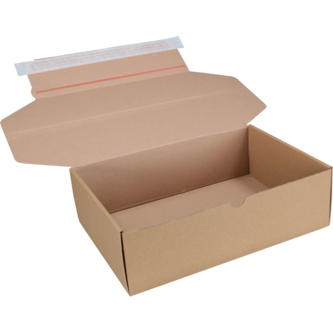 Alternative view of SendProof® Postpakketdoos, golfkarton, 305x210x91mm, bruin
