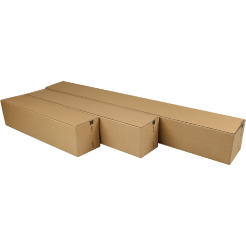 Koker, Golfkarton, vierkant, 105x105x435mm, bruin